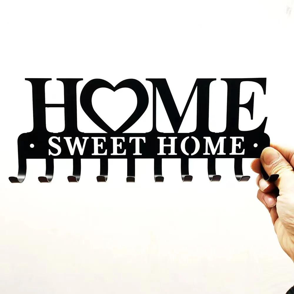 1 Stück Wandmontierter Dekorativer Schlüsselhalter Sweet Home, Schlüsselwandhaken, Kreativer Schlüsselhalter für Haustür