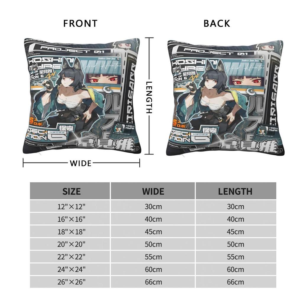 ZZZ Deadly Assault Ellen Nicole Miyabi Pillowcases Product Printed Cushion Cover Zenless Zone Zero Pillow Covers Multi Size