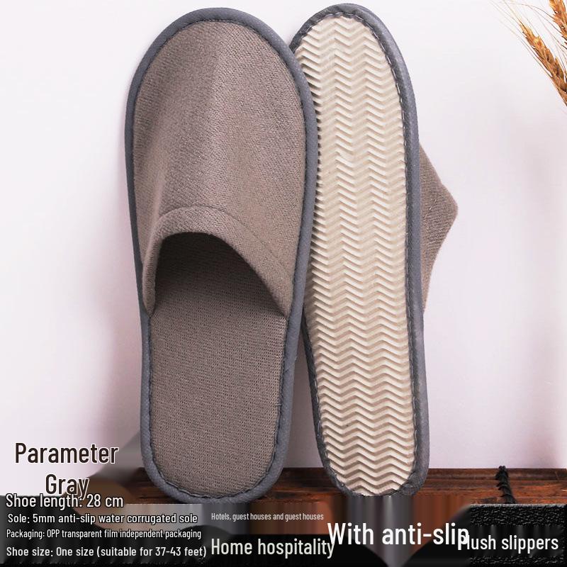 High-End Anti-Slip Bathroom Slippers with PVC Sole for Guest Use