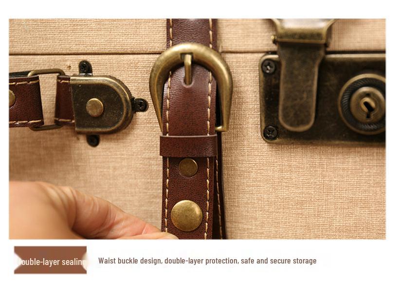 Valigia baule in pelle stile europeo vintage e organizer per la casa