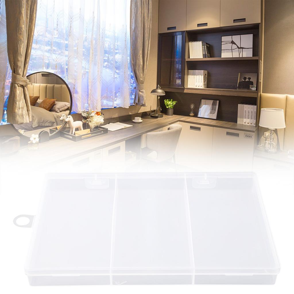 Organizer Storage Box 3 Grids Multifunctional With Cover Space Saving Jewelry