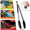 Silicone Kitchen Tongs for Baking Barbecue Steak Frying Frying, Heat-Resistant Food Clamps