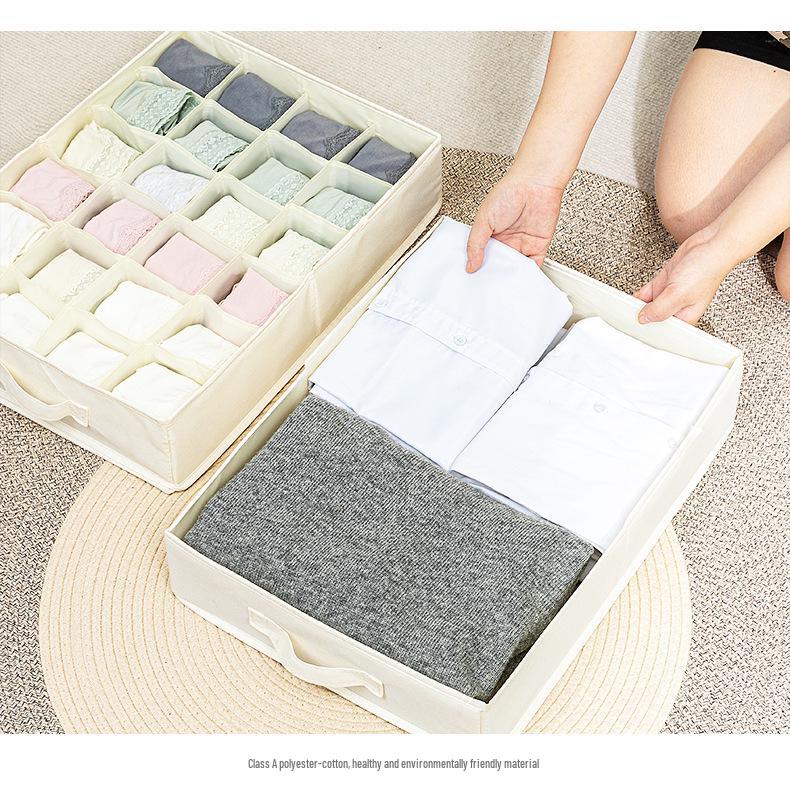 47cm Foldable Cotton Underwear Organizer for Wardrobe Drawer - Extended Version