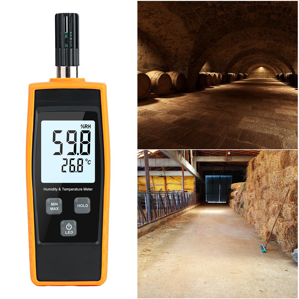 Digital Handheld Electronic Humidity Thermometer High Precision Thermo-Hygrometer Backlight LCD Room Thermometer Max Min Records