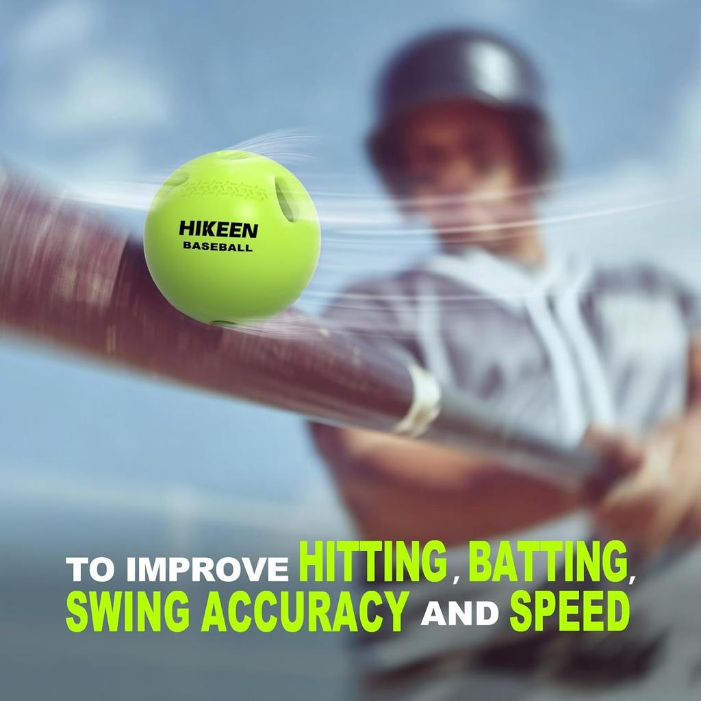 Hikeen Distance-Reducing Practice Balls, Set of 6, Regulation Size (approx. 7.3cm, approx. 68g), for Batting and Pitching Practice, Safe and Durable,