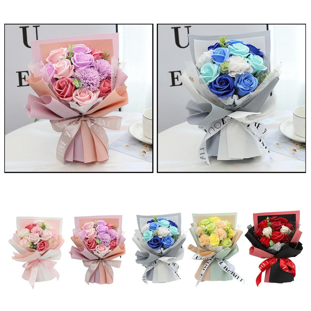 Artificial Soap Rose Wedding Bouquet Decorative Flowers Bouquet Party Home Ornament