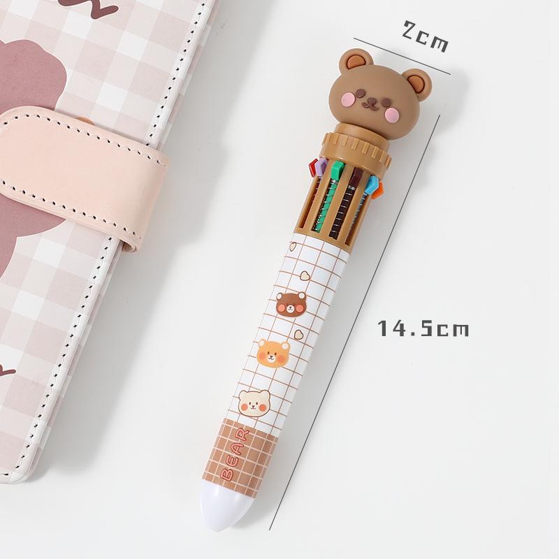 

Мультяшная многоцветная шариковая ручка - 10 цветов для студентов 0.5mm