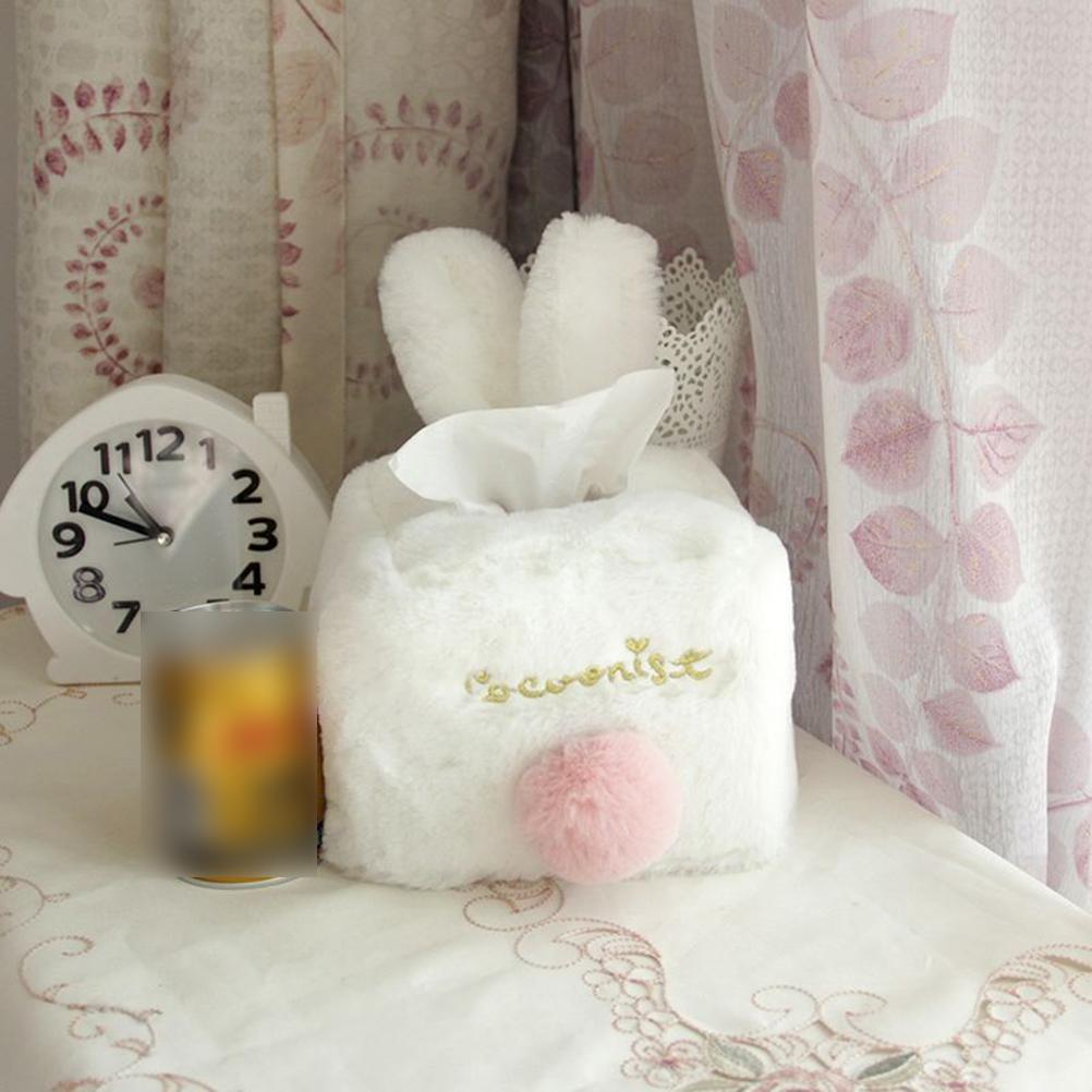 Household Tissue Holder and Organizer Pink Toilet Paper Napkin Storage Container