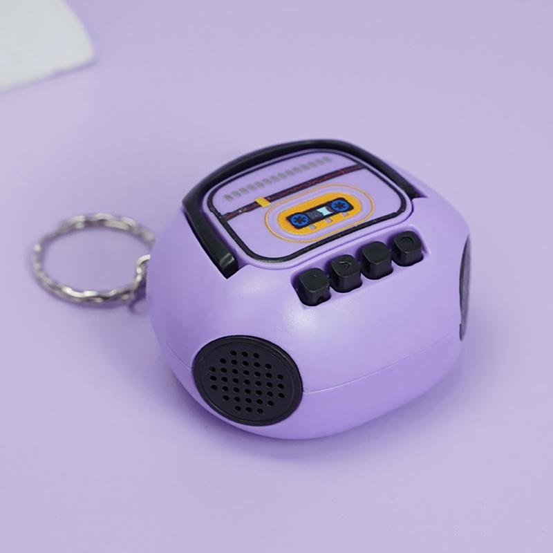 Mini Retro Recorder Keychain Easy To Use Lightweight Recording Device for Backpack Pendant Daily Commute