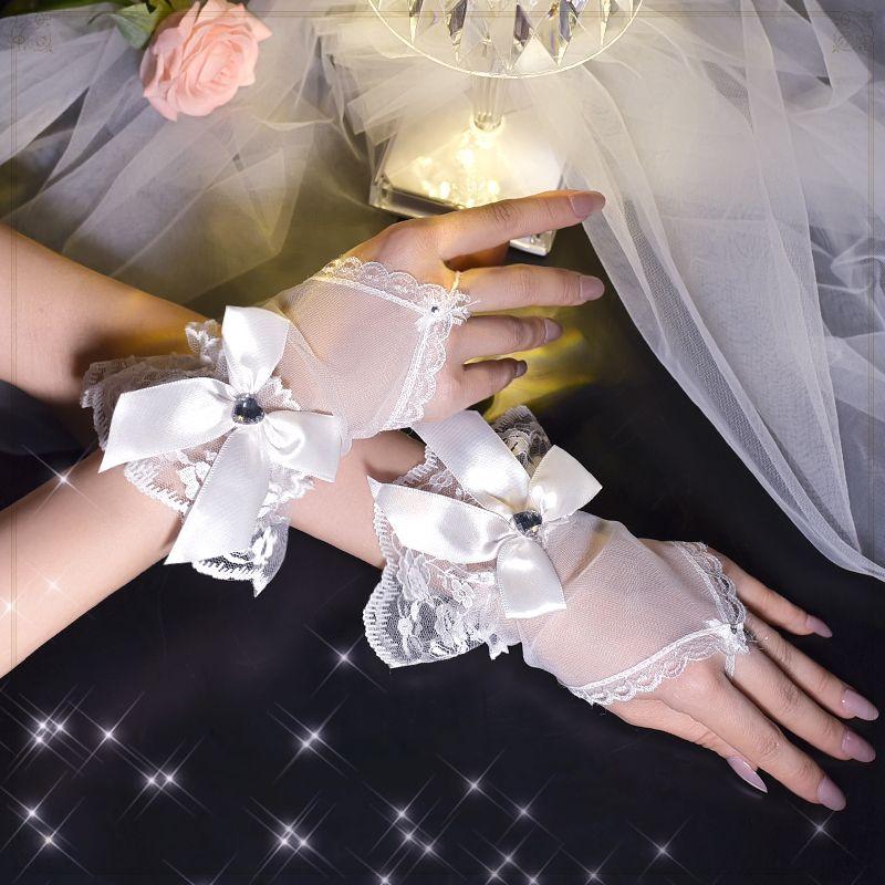 

Lolita Mesh Gloves Female Halloween Lolita White (S0105)