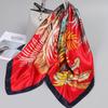 90*90Cm Women Elegant Floral Printed Square Imitation Silk Scarf Hijab Women Luxury Sunscreen And Dustproof Kerchief Head Scarf