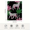 1pc Extra Large Soft Blanket - Leopard Print in Pink, Green & Black - Heavy-Duty Over 100-Yarns Construction - All-Season Couch