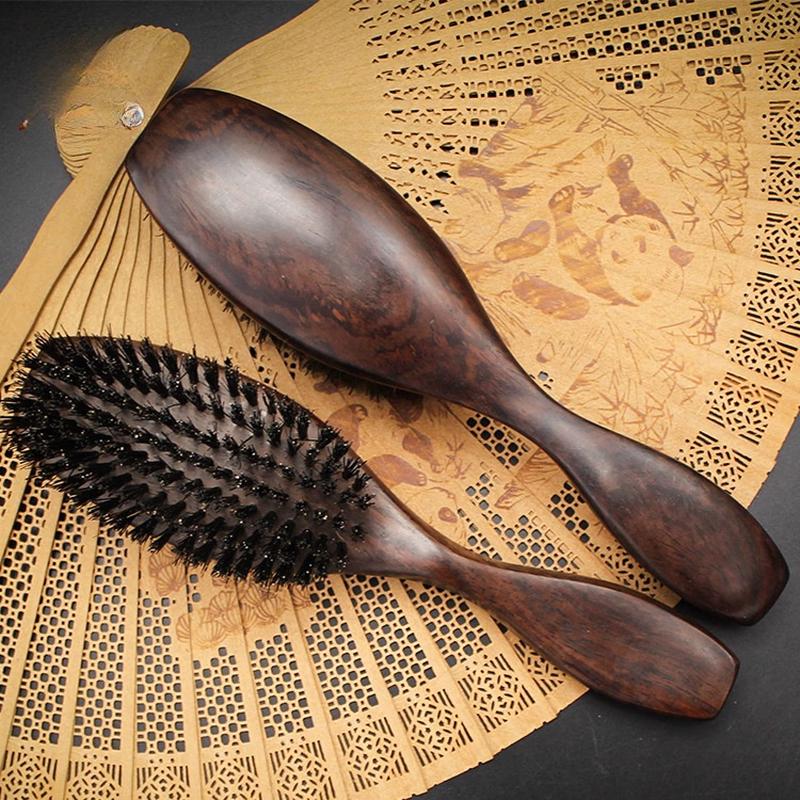 Baiduoyang Ebony Pig Bristle Hair Brush