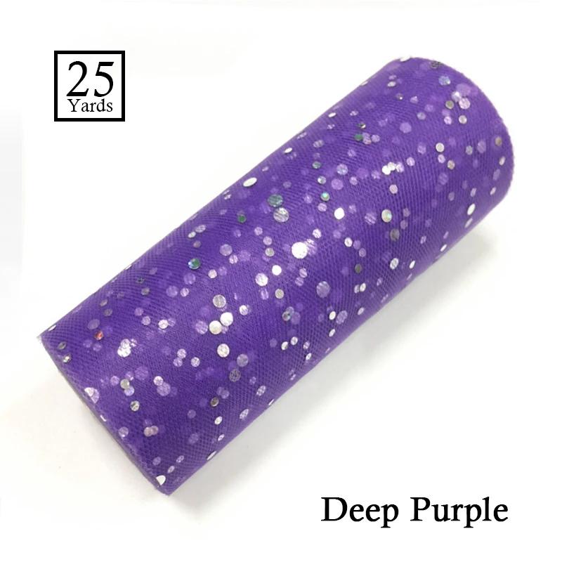 25 Yards 15cm Glitter Sequin Tulle Roll Fabric Wedding Decoration Organza Laser DIY Crafts Birthday Party Supplies
