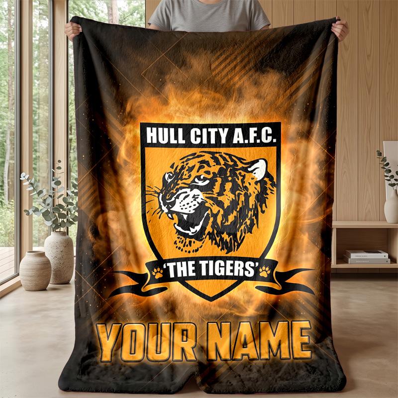 Hull FC Individuelle Flanell-Kuscheldecke Drucken Sie Ihren Namen Text Weiche Warme Decke Weihnachtsgeschenk