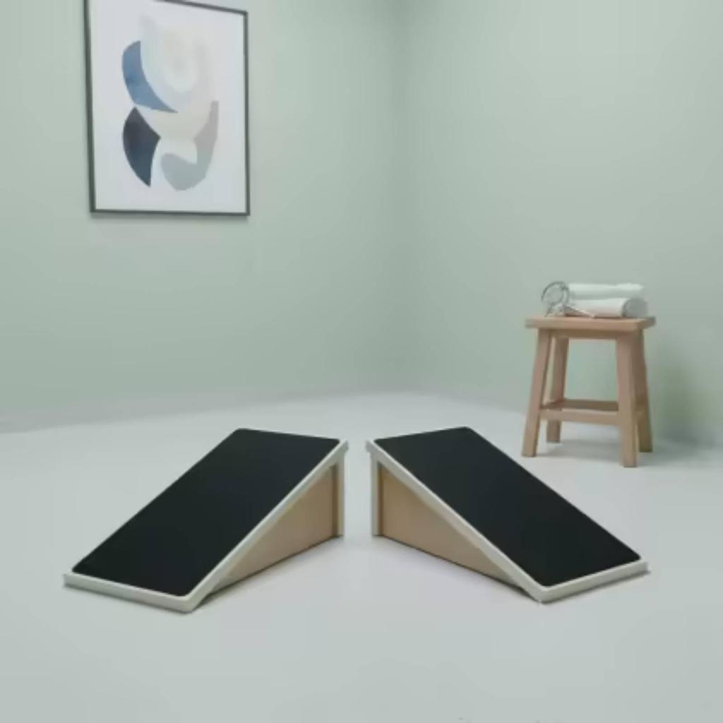 Wooden Squat Incline Board with Anti Slip Surface Knee Support Stretching