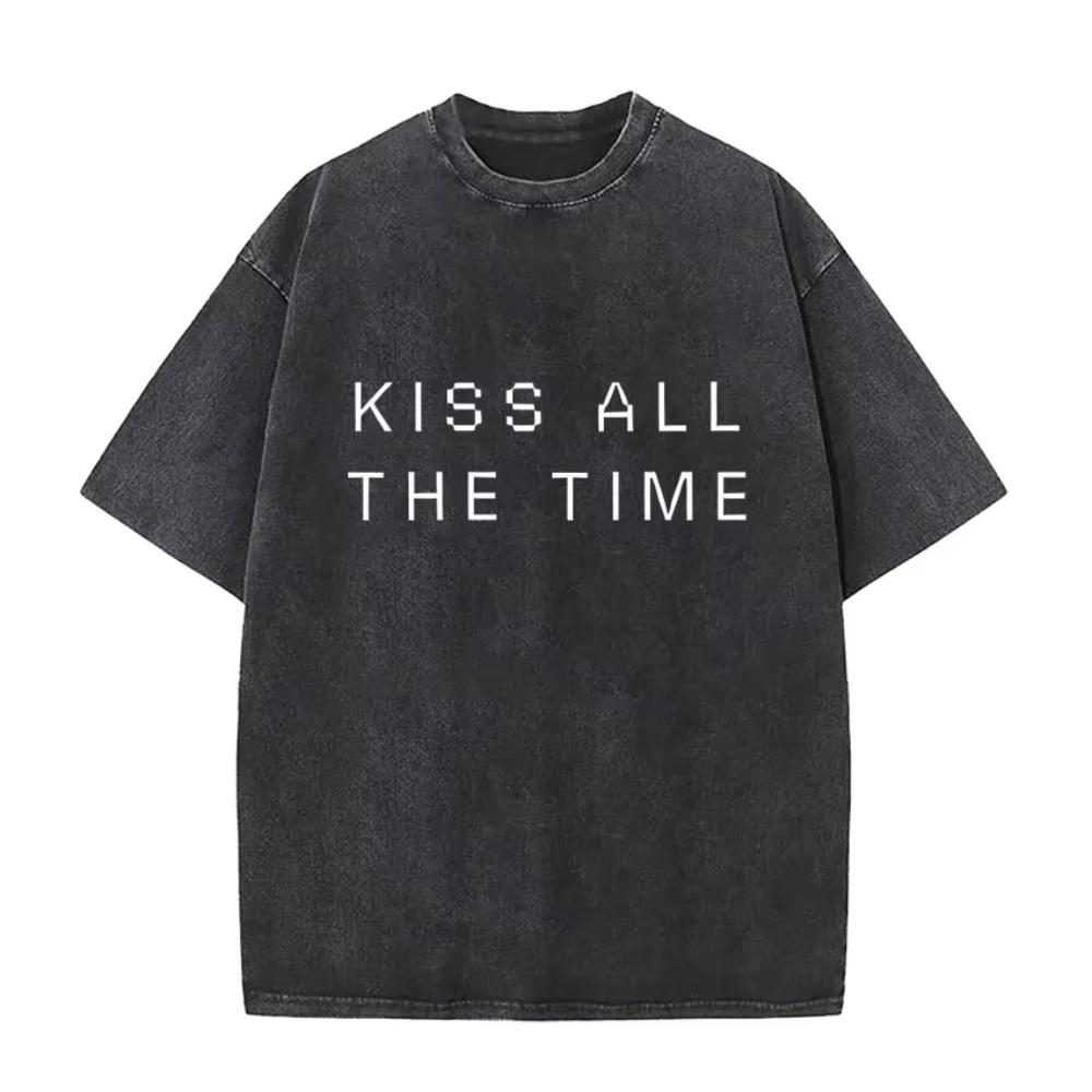Vintage Washed Harry Styles Graphic T-shirt Men's Pop Album Hip Hop Short Sleeve T-shirts Casual 100% Cotton T Shirts Streetwear