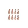Artificial Nails Wearable False Nails Nude Color Diamond Long Shiny Nail Pieces Removable