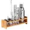Compact 29cm Bar Essential Organizers Solid Wood Design Bartending Tool Shelf For Neat Cocktails Preparation Space