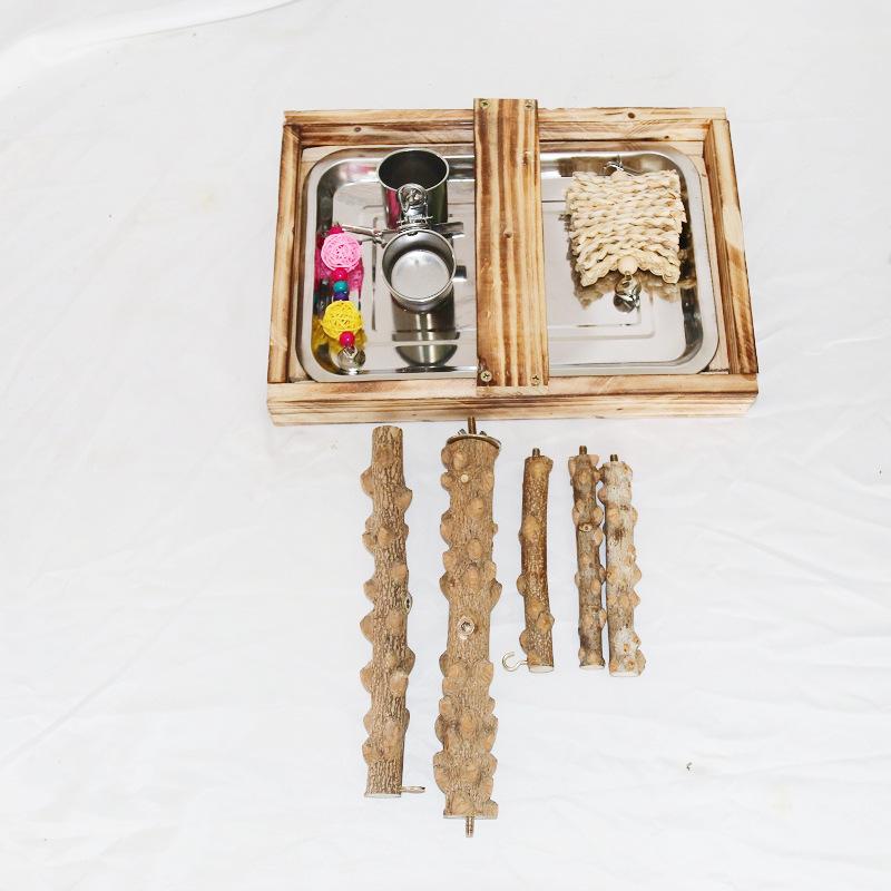 Massivholz Papageien Trainingsständer: Interaktiver Stachelbeeren-Vogelspielplatz