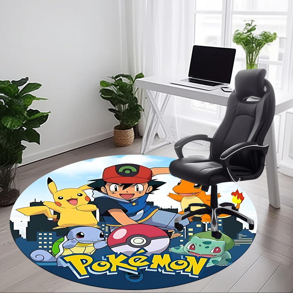 1pcPokemon Characters Office Round Area Rug, Indoor Mat Suitable For Office, Bedroom Living Room Home Decor, Room Deco, Offic a0928171