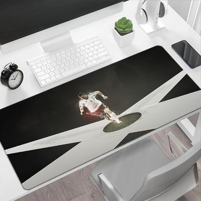 Soccer Player Action Large Mouse Pad Keyboard Pad Study Desk Mat Non-Slip Rubber Base Office and Gaming Desk Decoration