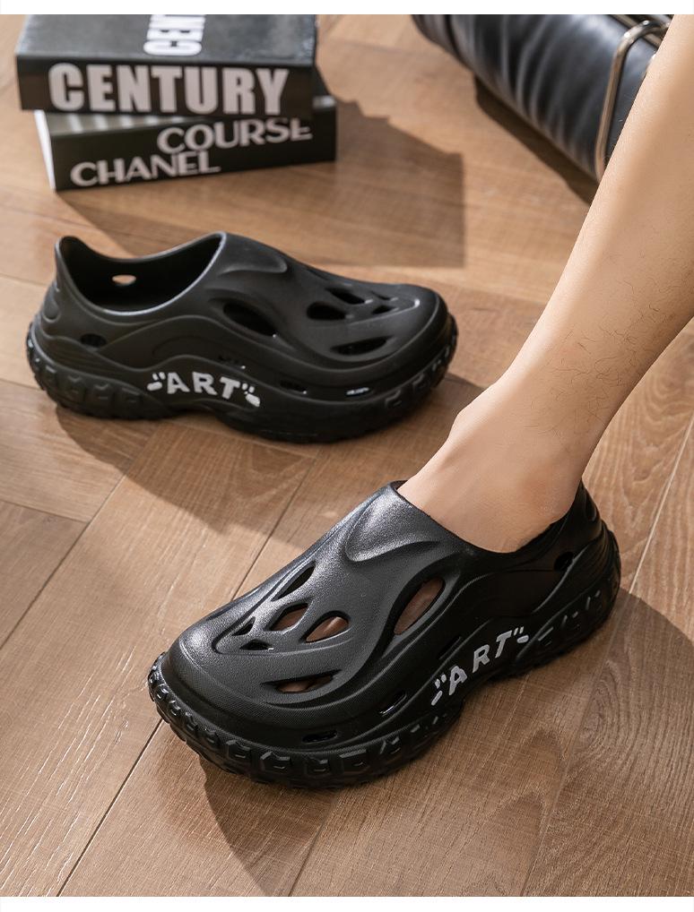 Męskie letnie outdoorowe buty sportowe plażowe z zakrytymi palcami i grubą podeszwą