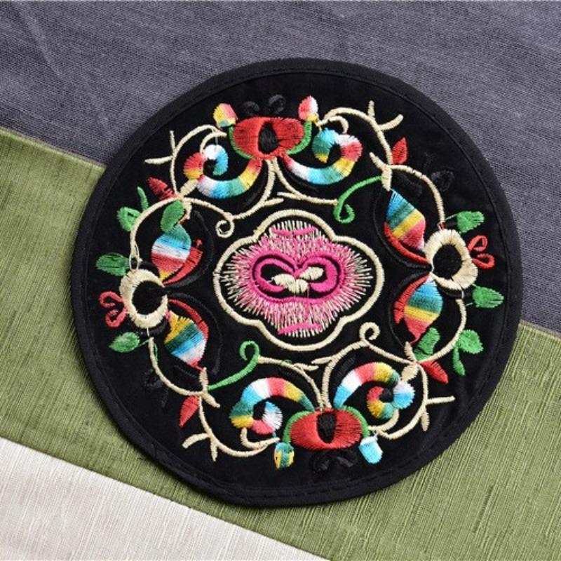 1 шт. Вышитые тканевые подставки для кружек в восточном стиле, украшение стола, ресторанные и кафе принадлежности