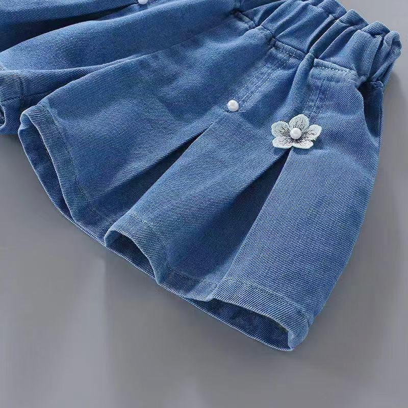 Neue Mädchen Jeansrockhosen Sommer Ausländische Shorts Kinder Faltenhosen Mode Koreanische Version von Kinderkleidung