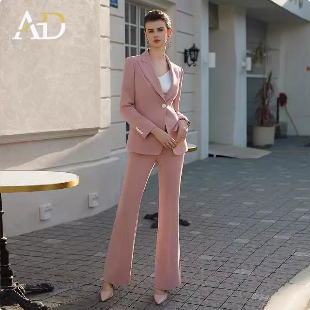 Women's Professional Broadcast Suit: High-End Wide-Leg Pants with Slimming Fit