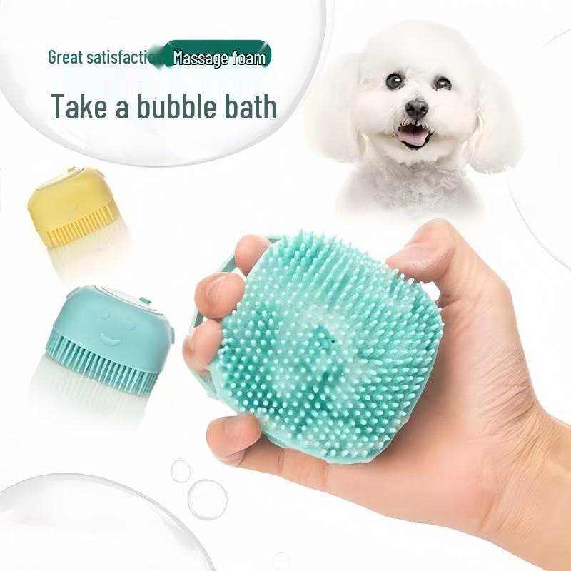Silicone Pet Bath Brush: Dog & Cat Scrubber and Massager