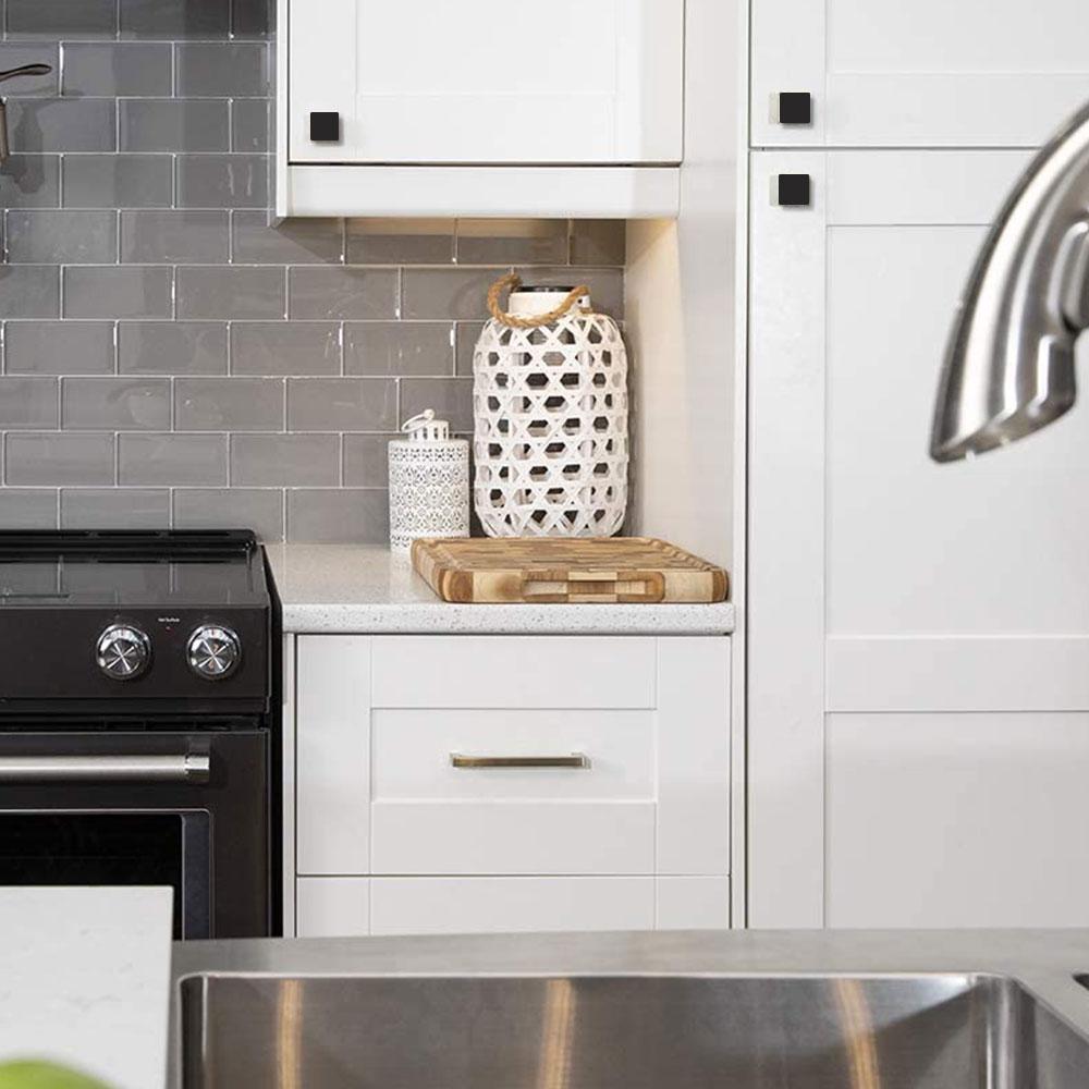 10 ks Moderní Knoflíky na zásuvky a skříně s jedním otvorem Čtvercové ze slitiny zinku Úchytky na skříně Knoflíky Dekorace nábytku Skříňka Šatní skříň