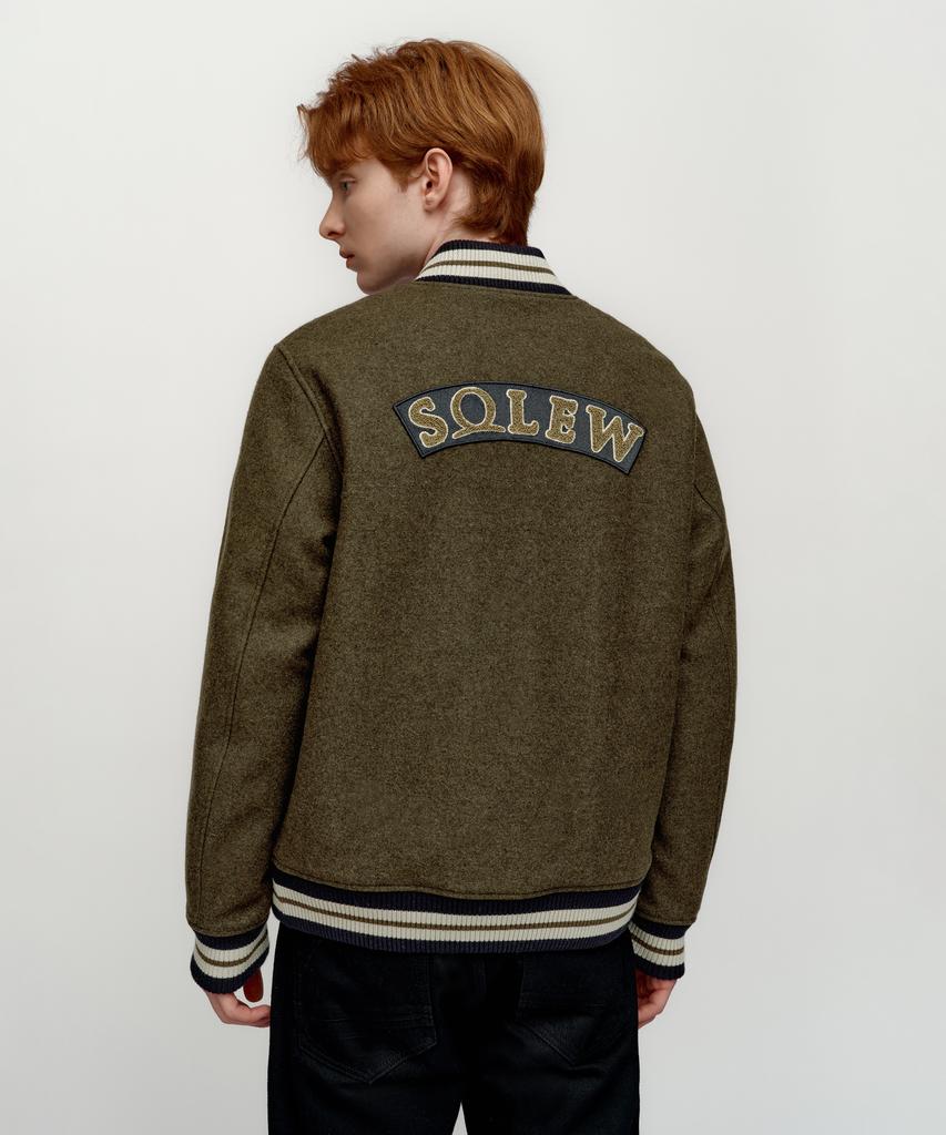 Solew W Wappen Varsity Jacket_Khaki