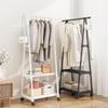 Household Simple Hanging Clothes Rack Bedroom Mobile Clothes Hanger With Wheel Simple Portable Floor Triangle Hangers Shelves