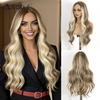 Noble Synthetic Lace Front Wigs For Women 26 Inch Wavy Platinum Blonde Ombre Wig Highlight Lace Front Wig Cosplay Lace Wigs