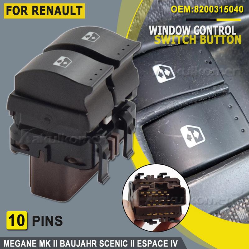 For RENAULT MEGANE II 2/SCENIC II/GRAND SCENIC II 2002-2009 Electric Window Lifter Switches Switch Button 8200315040 8200107772