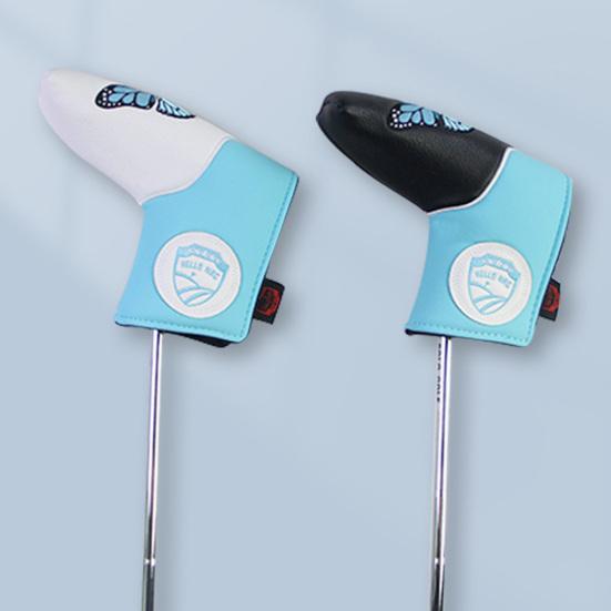 Golf-Putter-Abdeckung, Golfschläger-Schutz mit Magnetverschluss, wasserdichter Stoff, Schmetterlingsstickerei, feine Nähte, Golfschläger-Kopfbedeckung, Zubehör