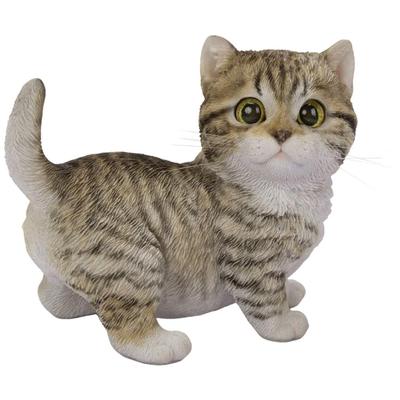 Ubia Right-Facing Munchkin Cat, Brown and Black, 14 X 8.5 X 11.5 Cm, Doll Figurine, Animal Ornament, Garden Decor, Realistic, Cute Cat, H24117-2A