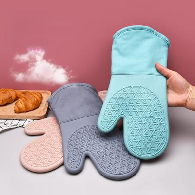 Household High Temperature Resistant Silicone Heat Insulation Gloves Oven Anti-hot Hand Sleeve Microwave Anti-slip Heat Resistant Silicone Gloves