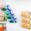 Transparent Refrigerator Can Organizer 4 Grids Beverage Storage Box with Handle Beer Soda Can Rack Stackable Fridge Storage