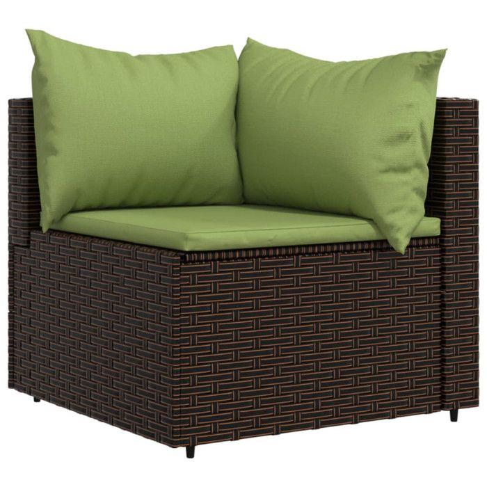 VidaXL Garden Lounge Set 4 Pcs with Cushions Brown Wicker 319829