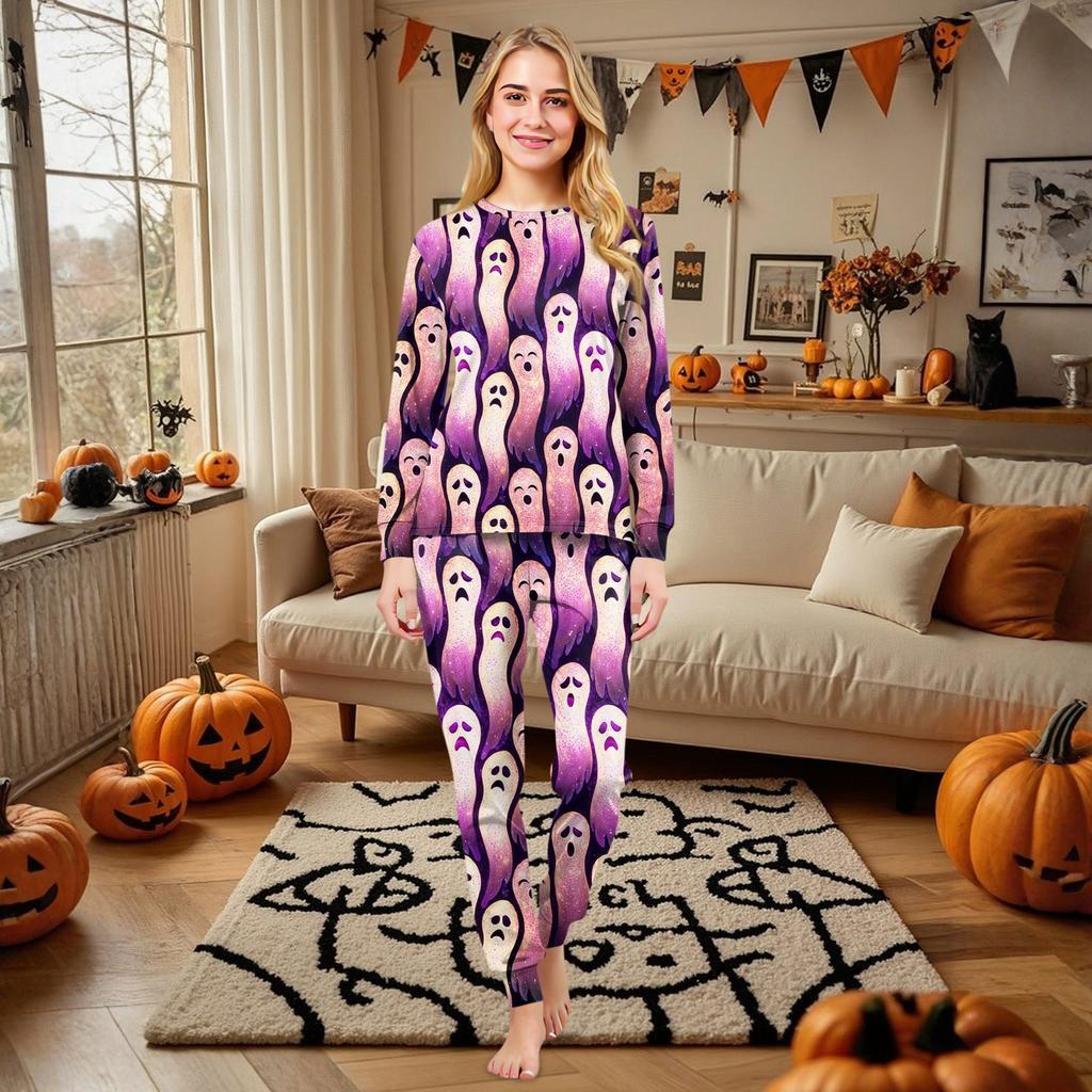 Zestawy z nadrukiem dla rodziny, Piżamy, Odzież wypoczynkowa, Stroje, Zestaw dla rodziny: Bluzki z długim rękawem + Spodnie