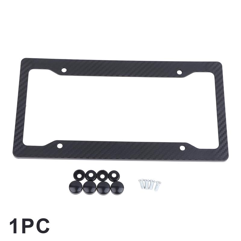 1/2Pcs Universal License Plate Frame Carbon Pattern Plastic License Plate Frame Bracket With Standard Screw Kits
