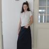 Elssibeui Cotton Midi Black Skirt