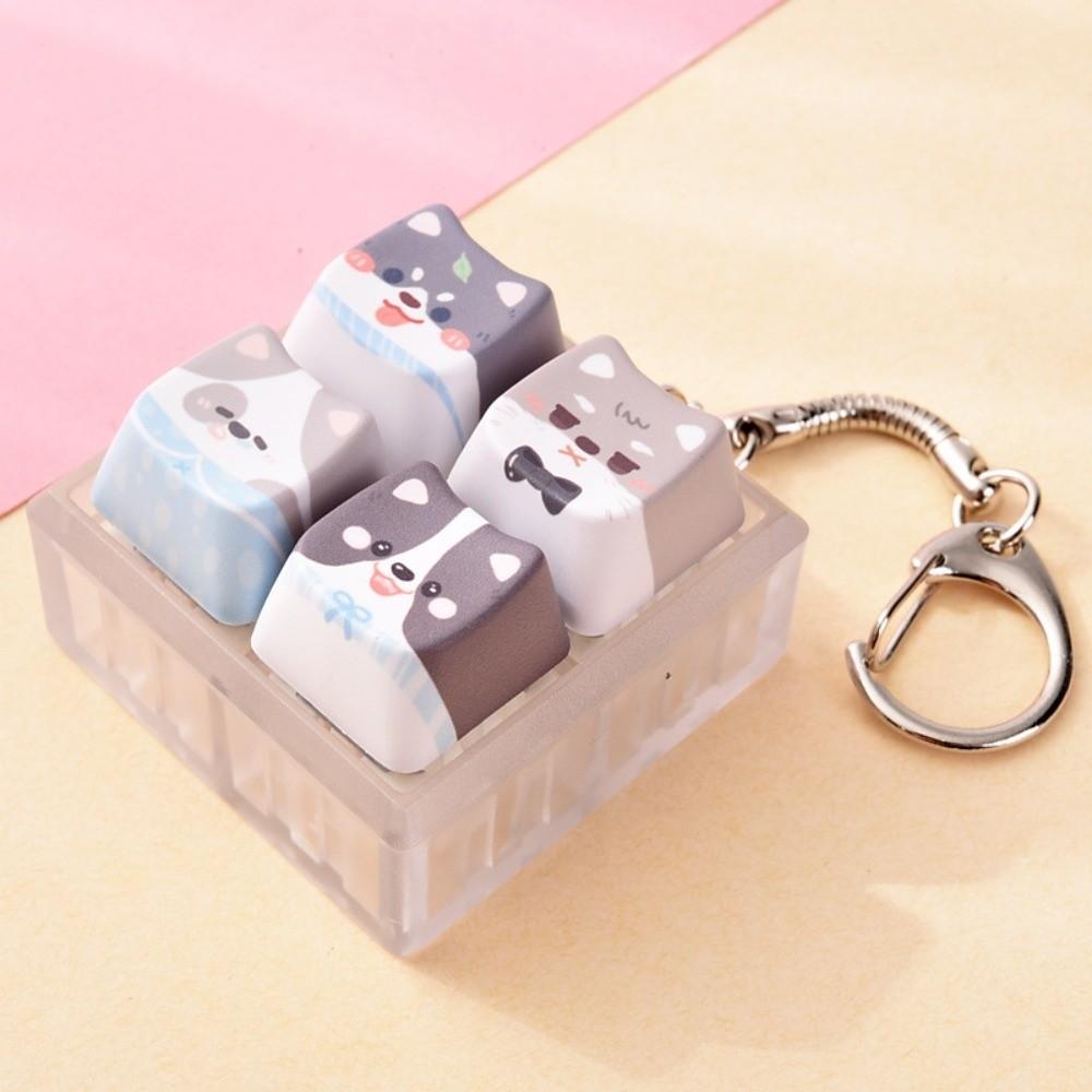 Kawaii Fidget Toy Keychain Relax Button Mechanical Keyboard Keying Puppy Fans