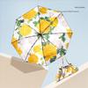 50% Fold 8-bone Double-layer Vinyl Double-flower Sun Umbrella Female Illustration Hand-painted Style Small and Convenient Sun Pr