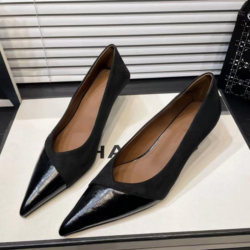 

Fashion Print Pointed Toe High Heels Women Comfortable Shallow Kitten Heel Brand Designer Shoes Elegant Office Shoes 34 чёрный