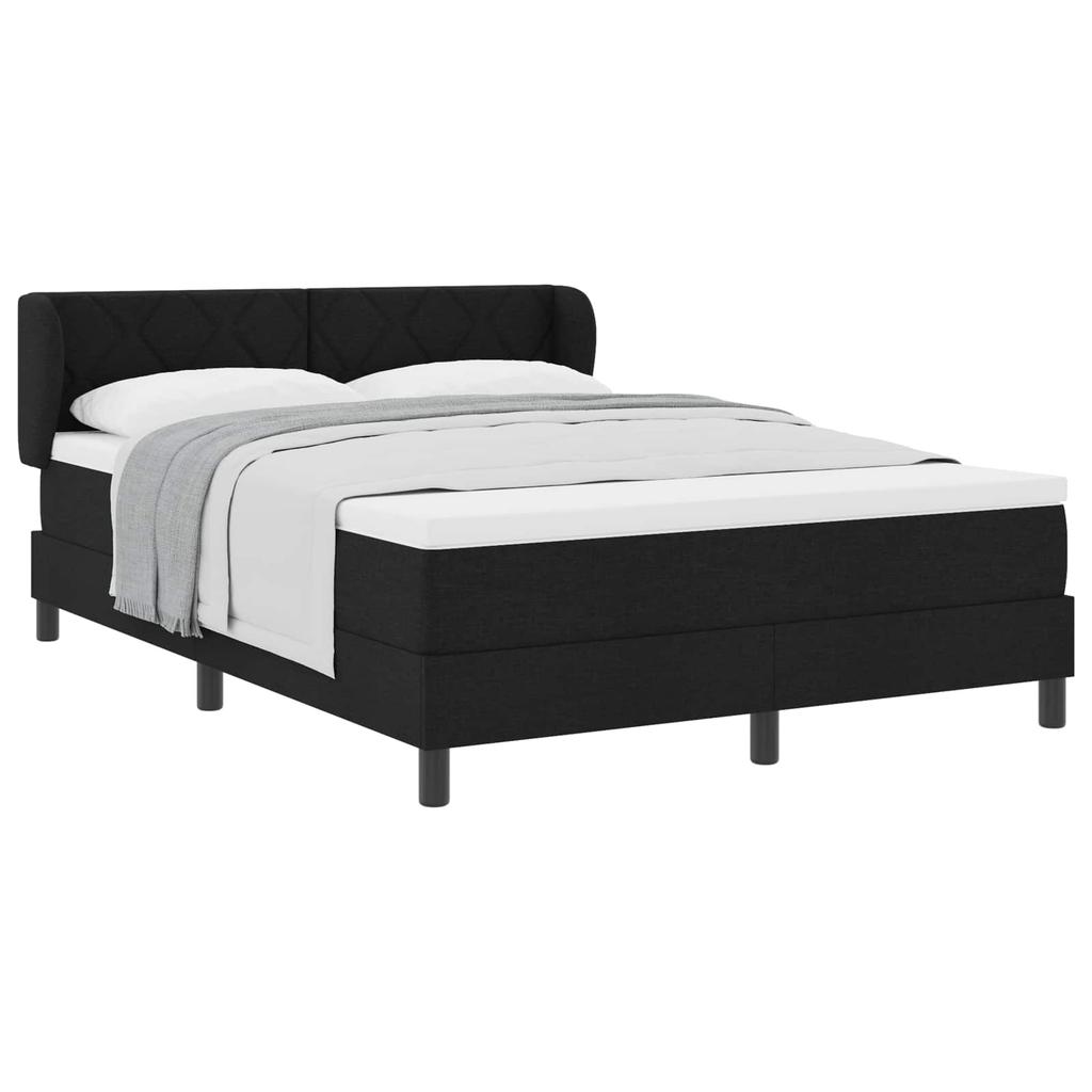 Boxspring Bed with Headboard Black 140 X 200 Cm Fabric