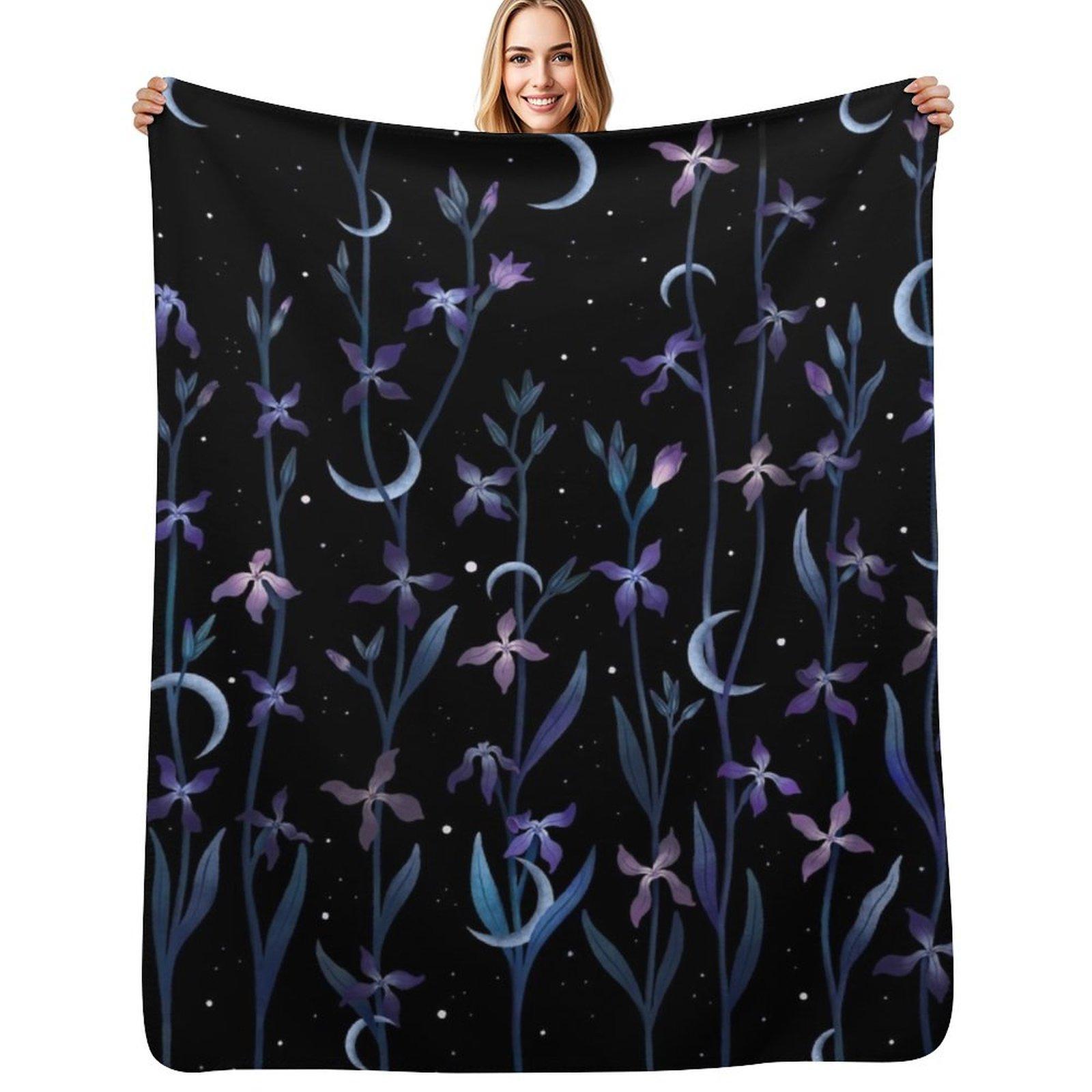 Greeting to the Moon Matthiola Throw Blanket Warm Accent Blanket for Living Room Decoration 102x76cm(40x30in)