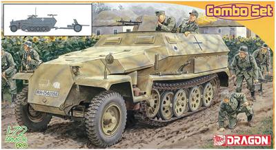 Canon de l'armée allemande Dragon de la Seconde Guerre mondiale, modèle en plastique DR7611 1/72 Sd.KfZ.251Ausf.C et canon antichar 3,7 cm Pak35/36